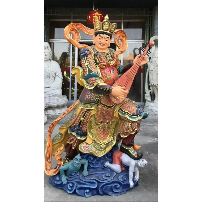 220 cm-es tiszta réz Négy Mennyei Király Buddha-szobor