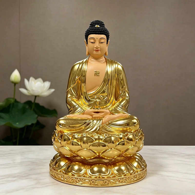 Háromszintű Lótusz Sakyamuni Buddha-szobor