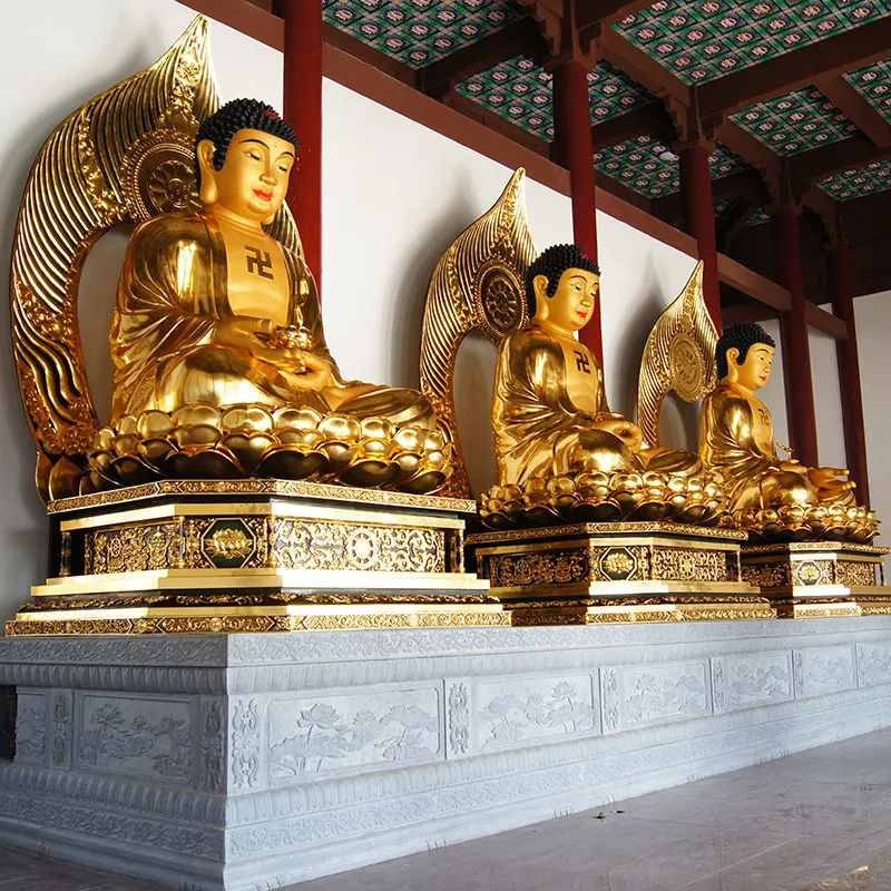 Bronz aranyozott 6,6 méteres Buddha szobor