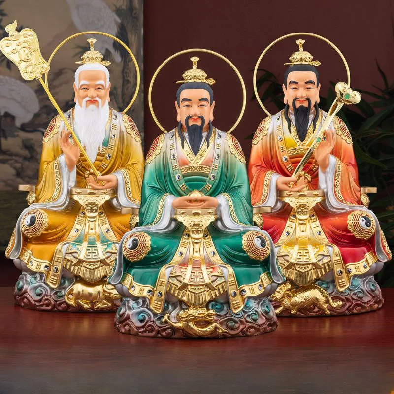 Bronz San Qing Dao Zu szoborkészlet