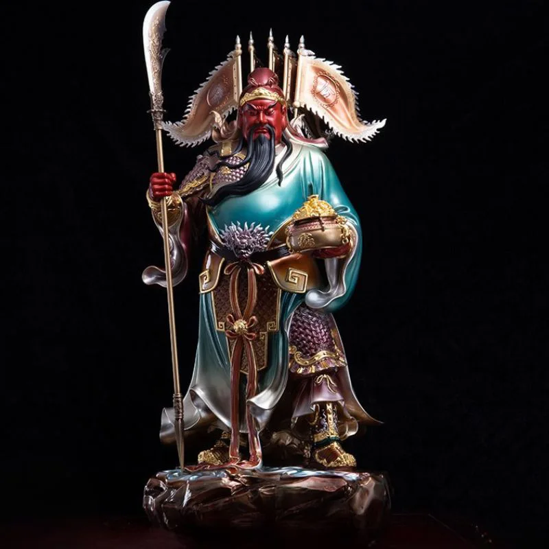 Öt zászlós Guan Yu bronz szobor