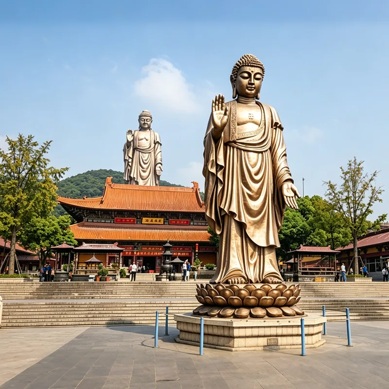 Nagy, tiszta réz Maitreya Buddha szobor