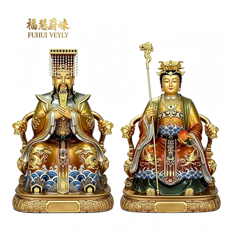 Polikróm arany levél Yuhuang Wangmu szobor