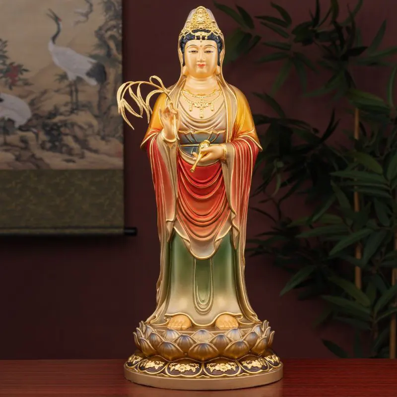 Álló Lótusz Buddha Guanyin Bodhisattva szobor