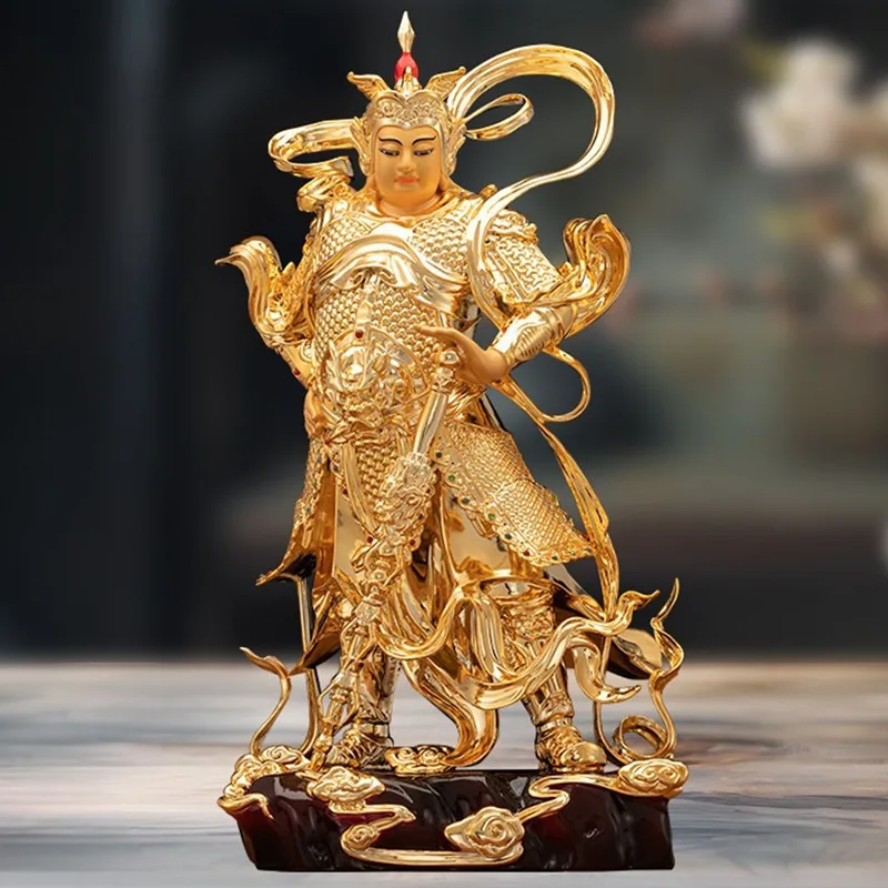 Temple Oltár Protector Bronz Ikon Weituo Pusa